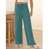 imageABRABESS Womens Palazzo Pants Wide Leg Flowy Drawstring High Waisted Casual Trousers 2026 Summer Beach Vacation ClothesLake