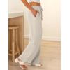 imageABRABESS Womens Palazzo Pants Wide Leg Flowy Drawstring High Waisted Casual Trousers 2026 Summer Beach Vacation ClothesLight Yellow