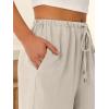 imageABRABESS Womens Palazzo Pants Wide Leg Flowy Drawstring High Waisted Casual Trousers 2026 Summer Beach Vacation ClothesLight Yellow