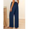 imageABRABESS Womens Palazzo Pants Wide Leg Flowy Drawstring High Waisted Casual Trousers 2026 Summer Beach Vacation ClothesNavy Blue