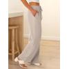 imageABRABESS Womens Palazzo Pants Wide Leg Flowy Drawstring High Waisted Casual Trousers 2026 Summer Beach Vacation ClothesParchment