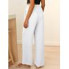 imageABRABESS Womens Palazzo Pants Wide Leg Flowy Drawstring High Waisted Casual Trousers 2026 Summer Beach Vacation ClothesWhite
