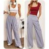 imageANRABESS Cargo Pants for Women High Waisted Wide Leg Casual Work Pant 2026 Trendy Y2K Streetwear Trousers with PocketsLight Grey