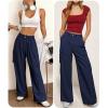 imageANRABESS Cargo Pants for Women High Waisted Wide Leg Casual Work Pant 2026 Trendy Y2K Streetwear Trousers with PocketsNavy Blue