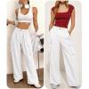 imageANRABESS Cargo Pants for Women High Waisted Wide Leg Casual Work Pant 2026 Trendy Y2K Streetwear Trousers with PocketsWhite
