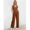 imageANRABESS Jumpsuits for Women 2026 Summer Dressy Spaghetti Strap Ribbed V Neck Wide Leg Overalls Flowy Romper Jumpers OutfitsCaramel