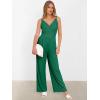 imageANRABESS Jumpsuits for Women 2026 Summer Dressy Spaghetti Strap Ribbed V Neck Wide Leg Overalls Flowy Romper Jumpers OutfitsDeep Green