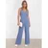 imageANRABESS Jumpsuits for Women 2026 Summer Dressy Spaghetti Strap Ribbed V Neck Wide Leg Overalls Flowy Romper Jumpers OutfitsDusty Blue