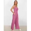 imageANRABESS Jumpsuits for Women 2026 Summer Dressy Spaghetti Strap Ribbed V Neck Wide Leg Overalls Flowy Romper Jumpers OutfitsDusty Pink