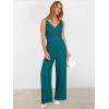 imageANRABESS Jumpsuits for Women 2026 Summer Dressy Spaghetti Strap Ribbed V Neck Wide Leg Overalls Flowy Romper Jumpers OutfitsLake Blue