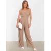 imageANRABESS Jumpsuits for Women 2026 Summer Dressy Spaghetti Strap Ribbed V Neck Wide Leg Overalls Flowy Romper Jumpers OutfitsLight Brown