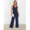 imageANRABESS Jumpsuits for Women 2026 Summer Dressy Spaghetti Strap Ribbed V Neck Wide Leg Overalls Flowy Romper Jumpers OutfitsNavy Blue