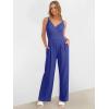 imageANRABESS Jumpsuits for Women 2026 Summer Dressy Spaghetti Strap Ribbed V Neck Wide Leg Overalls Flowy Romper Jumpers OutfitsRoyal Blue