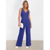 imageANRABESS Jumpsuits for Women 2026 Summer Dressy Spaghetti Strap Ribbed V Neck Wide Leg Overalls Flowy Romper Jumpers OutfitsRoyal Blue
