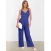 imageANRABESS Jumpsuits for Women 2026 Summer Dressy Spaghetti Strap Ribbed V Neck Wide Leg Overalls Flowy Romper Jumpers OutfitsRoyal Blue