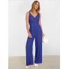 imageANRABESS Jumpsuits for Women 2026 Summer Dressy Spaghetti Strap Ribbed V Neck Wide Leg Overalls Flowy Romper Jumpers OutfitsRoyal Blue