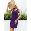 imageANRABESS Women Summer Dresses 2026 Casual Sleeveless Button Down Mini Sundress Beach Loose Tank Dress Coverup with PocketsDark Purple