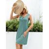 imageANRABESS Women Summer Dresses 2026 Casual Sleeveless Button Down Mini Sundress Beach Loose Tank Dress Coverup with PocketsGray Green