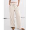 imageANRABESS Women Wide Leg Palazzo Pants 2026 Summer Casual Loose Elastic High Waisted Flowy Lounge Beach Trousers Work OutfitsBeige