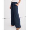 imageANRABESS Women Wide Leg Palazzo Pants 2026 Summer Casual Loose Elastic High Waisted Flowy Lounge Beach Trousers Work OutfitsNavy Blue