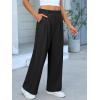 imageANRABESS Women Wide Leg Pants Stretchy Work Dress Pants Waffle Knit Business Casual Pull on Palazzo Slacks Trousers OutfitsBlack