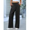 imageANRABESS Women Wide Leg Pants Stretchy Work Dress Pants Waffle Knit Business Casual Pull on Palazzo Slacks Trousers OutfitsBlack