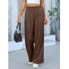 imageANRABESS Women Wide Leg Pants Stretchy Work Dress Pants Waffle Knit Business Casual Pull on Palazzo Slacks Trousers OutfitsBrown