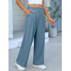 imageANRABESS Women Wide Leg Pants Stretchy Work Dress Pants Waffle Knit Business Casual Pull on Palazzo Slacks Trousers OutfitsLight Blue
