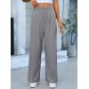 imageANRABESS Women Wide Leg Pants Stretchy Work Dress Pants Waffle Knit Business Casual Pull on Palazzo Slacks Trousers OutfitsLight Gray