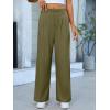 imageANRABESS Women Wide Leg Pants Stretchy Work Dress Pants Waffle Knit Business Casual Pull on Palazzo Slacks Trousers OutfitsOlive Green