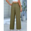 imageANRABESS Women Wide Leg Pants Stretchy Work Dress Pants Waffle Knit Business Casual Pull on Palazzo Slacks Trousers OutfitsOlive Green