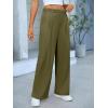 imageANRABESS Women Wide Leg Pants Stretchy Work Dress Pants Waffle Knit Business Casual Pull on Palazzo Slacks Trousers OutfitsOlive Green