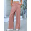 imageANRABESS Women Wide Leg Pants Stretchy Work Dress Pants Waffle Knit Business Casual Pull on Palazzo Slacks Trousers OutfitsPink