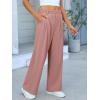 imageANRABESS Women Wide Leg Pants Stretchy Work Dress Pants Waffle Knit Business Casual Pull on Palazzo Slacks Trousers OutfitsPink