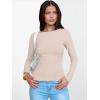 imageANRABESS Womens Boat Neck Long Sleeve Shirts Rib Knit Slim Fitting Tops Basic Tees 2026 Casual Comfy Fall Outfits ClothesBeige