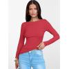 imageANRABESS Womens Boat Neck Long Sleeve Shirts Rib Knit Slim Fitting Tops Basic Tees 2026 Casual Comfy Fall Outfits ClothesBright Red