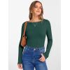 imageANRABESS Womens Boat Neck Long Sleeve Shirts Rib Knit Slim Fitting Tops Basic Tees 2026 Casual Comfy Fall Outfits ClothesForest Green
