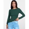 imageANRABESS Womens Boat Neck Long Sleeve Shirts Rib Knit Slim Fitting Tops Basic Tees 2026 Casual Comfy Fall Outfits ClothesForest Green