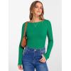 imageANRABESS Womens Boat Neck Long Sleeve Shirts Rib Knit Slim Fitting Tops Basic Tees 2026 Casual Comfy Fall Outfits ClothesGreen