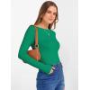 imageANRABESS Womens Boat Neck Long Sleeve Shirts Rib Knit Slim Fitting Tops Basic Tees 2026 Casual Comfy Fall Outfits ClothesGreen