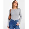 imageANRABESS Womens Boat Neck Long Sleeve Shirts Rib Knit Slim Fitting Tops Basic Tees 2026 Casual Comfy Fall Outfits ClothesGrey