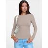 imageANRABESS Womens Boat Neck Long Sleeve Shirts Rib Knit Slim Fitting Tops Basic Tees 2026 Casual Comfy Fall Outfits ClothesKhaki