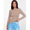imageANRABESS Womens Boat Neck Long Sleeve Shirts Rib Knit Slim Fitting Tops Basic Tees 2026 Casual Comfy Fall Outfits ClothesLight Camel
