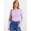 imageANRABESS Womens Boat Neck Long Sleeve Shirts Rib Knit Slim Fitting Tops Basic Tees 2026 Casual Comfy Fall Outfits ClothesLight Purple