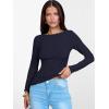 imageANRABESS Womens Boat Neck Long Sleeve Shirts Rib Knit Slim Fitting Tops Basic Tees 2026 Casual Comfy Fall Outfits ClothesNavy Blue