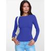 imageANRABESS Womens Boat Neck Long Sleeve Shirts Rib Knit Slim Fitting Tops Basic Tees 2026 Casual Comfy Fall Outfits ClothesRolay Blue