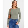 imageANRABESS Womens Boat Neck Long Sleeve Shirts Rib Knit Slim Fitting Tops Basic Tees 2026 Casual Comfy Fall Outfits ClothesSaga Green
