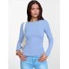 imageANRABESS Womens Boat Neck Long Sleeve Shirts Rib Knit Slim Fitting Tops Basic Tees 2026 Casual Comfy Fall Outfits ClothesSky Blue