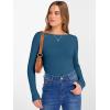 imageANRABESS Womens Boat Neck Long Sleeve Shirts Rib Knit Slim Fitting Tops Basic Tees 2026 Casual Comfy Fall Outfits ClothesTeal