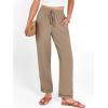 imageANRABESS Womens Casual Capri Pants Drawstring Elastic Waist 2026 Summer Loose Ankle Beach Work Cropped Trousers with PocketsYellow Khaki